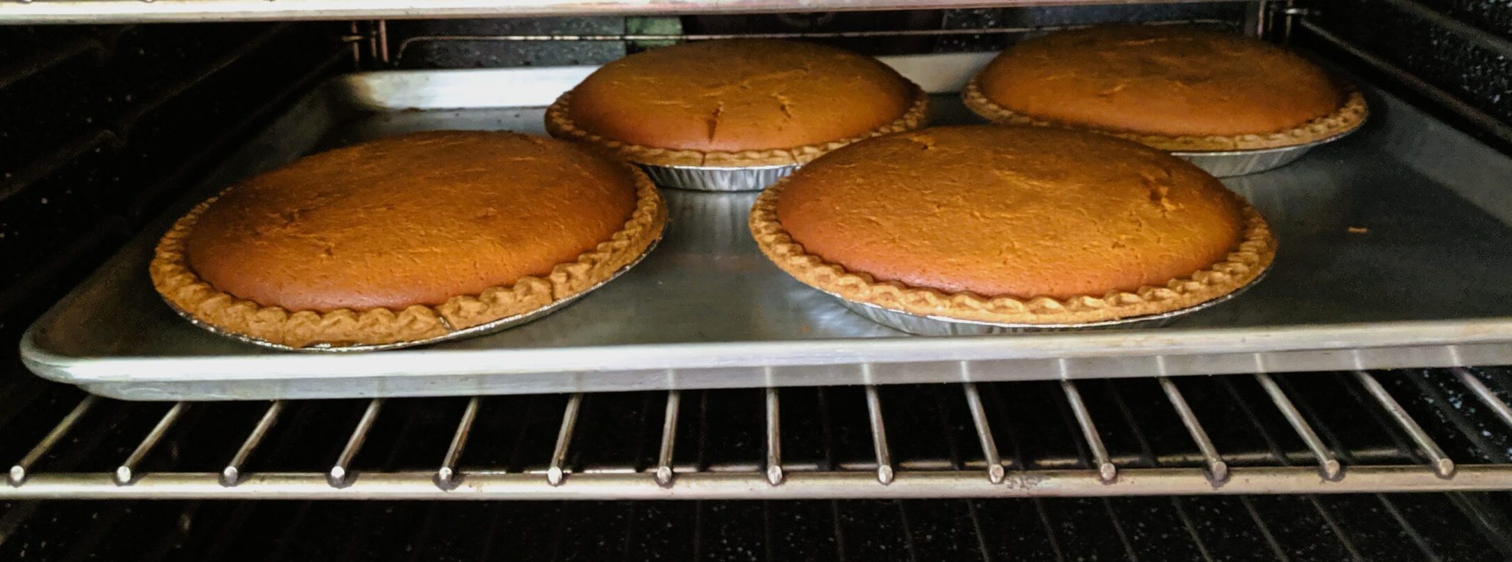 Carrot pies in oven